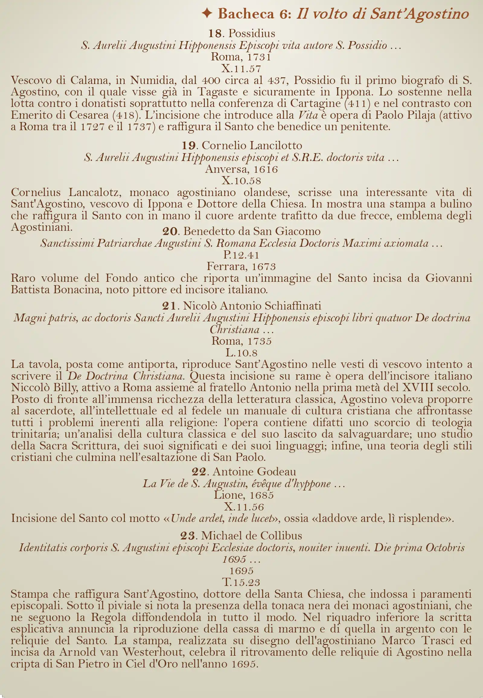 Il volto di Sant'Agostino