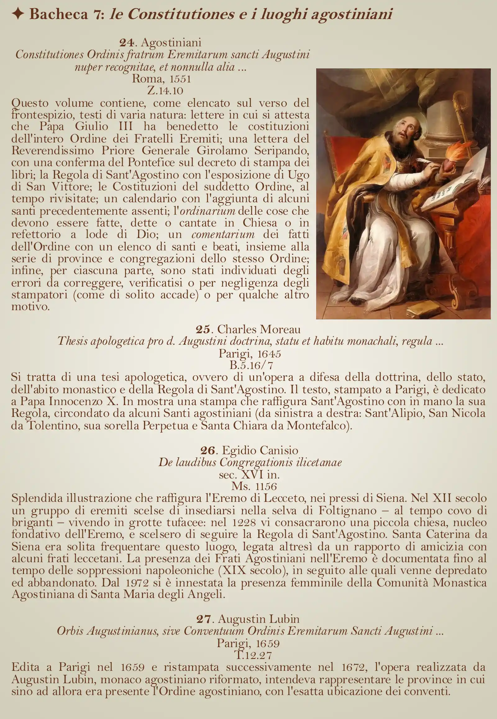 La regola degli Agostiniani