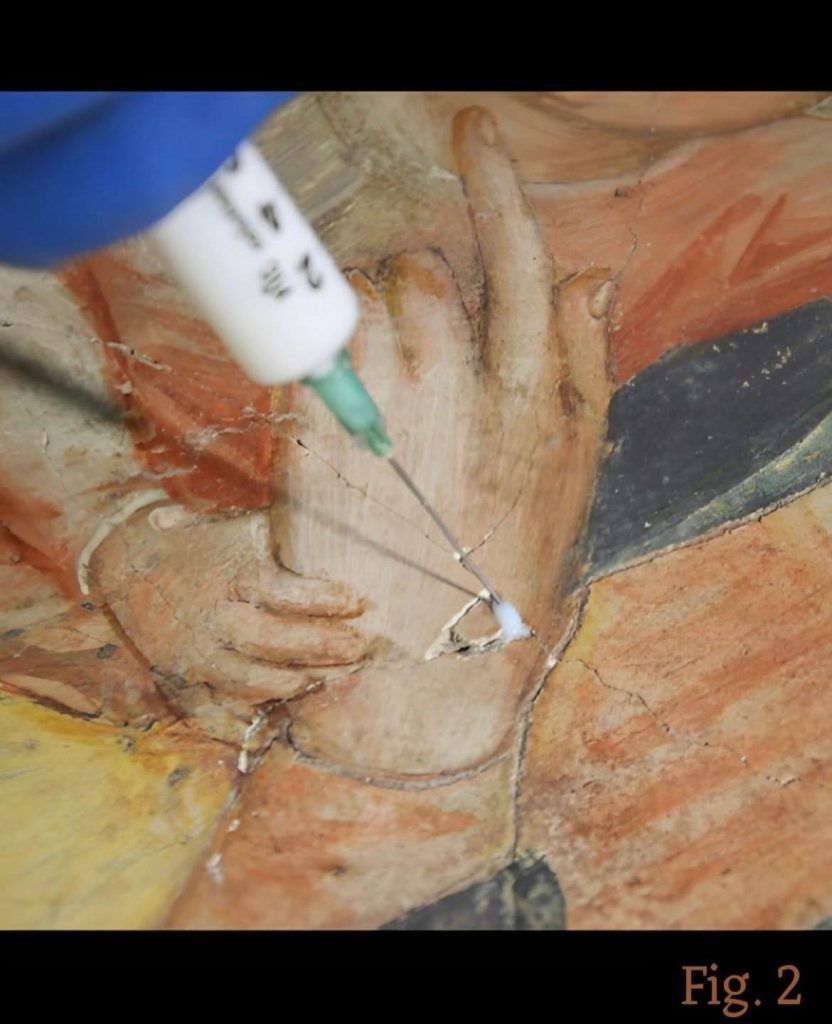 Dettaglio del restauro della Madonna del Solletico Fig. 2