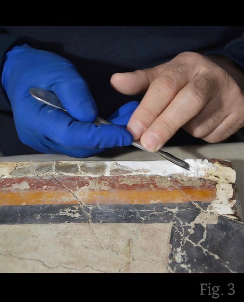 Dettaglio restauro della Madonna del Solletico Fig. 3