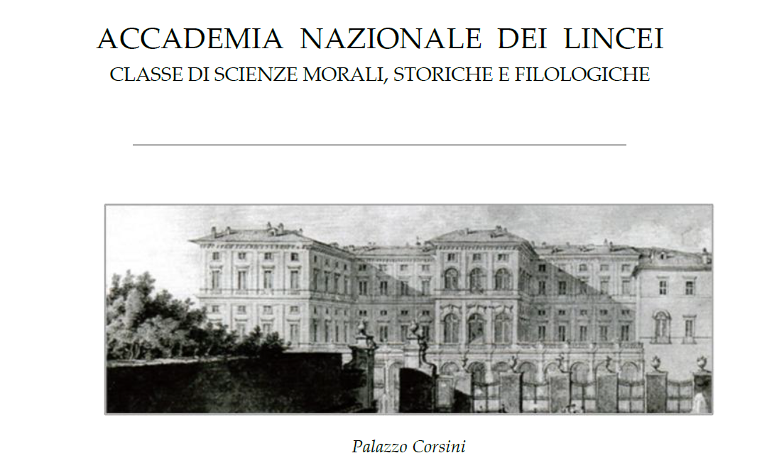 Invito presentazione volume presso Accademia dei Lincei